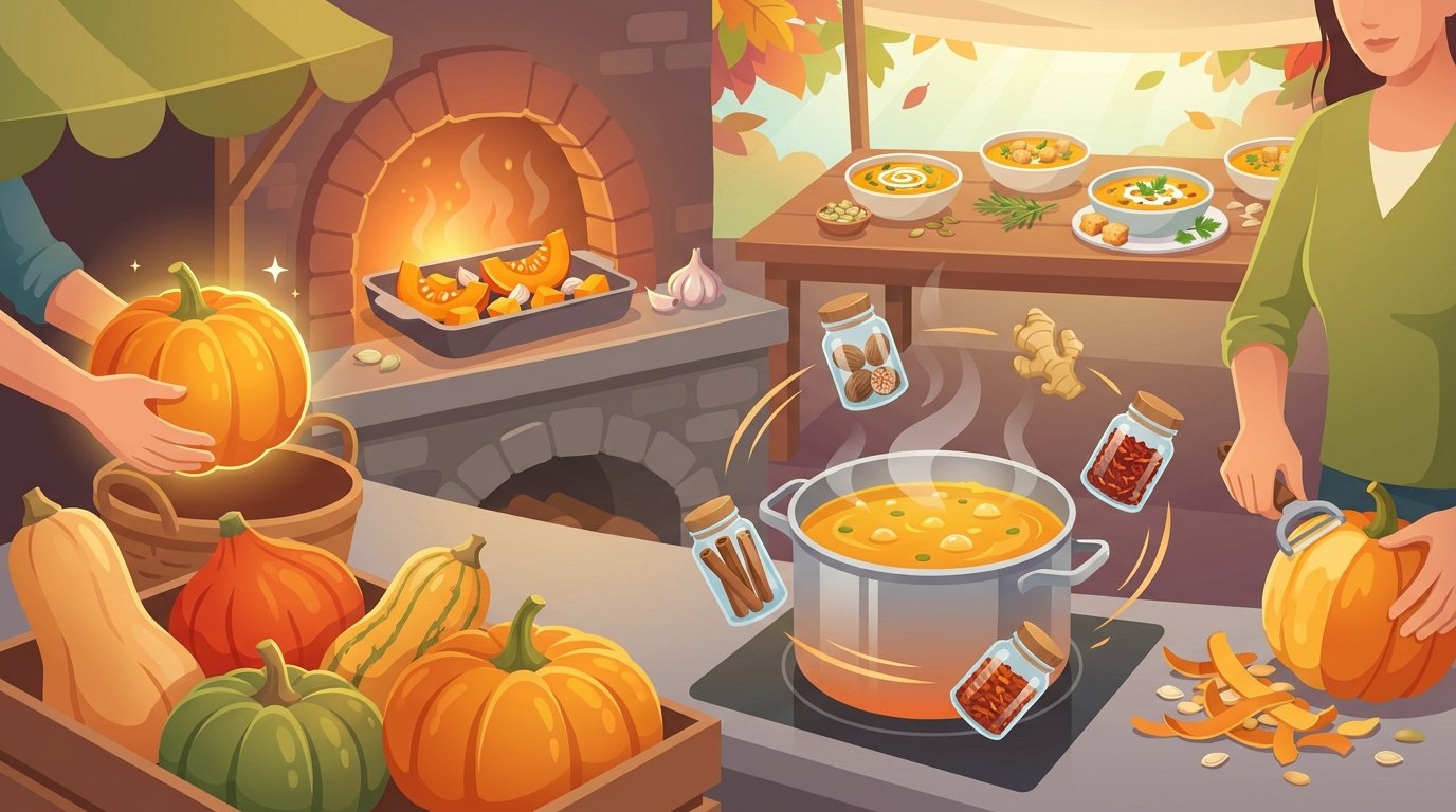 authentieke pompoensoep maken hokkaido flespompoen gember kokosmelk